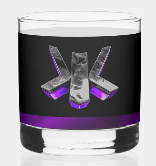 Monogram Whiskey Glass Classy Black and White