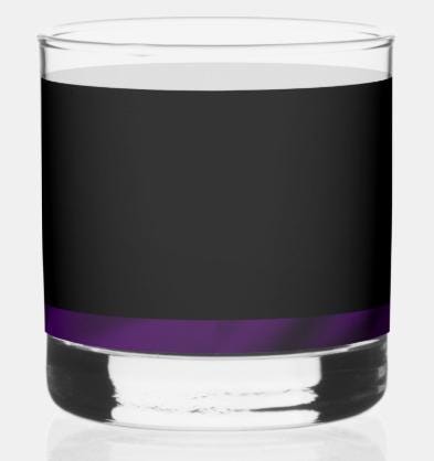 Monogram Whiskey Glass Classy Black and White